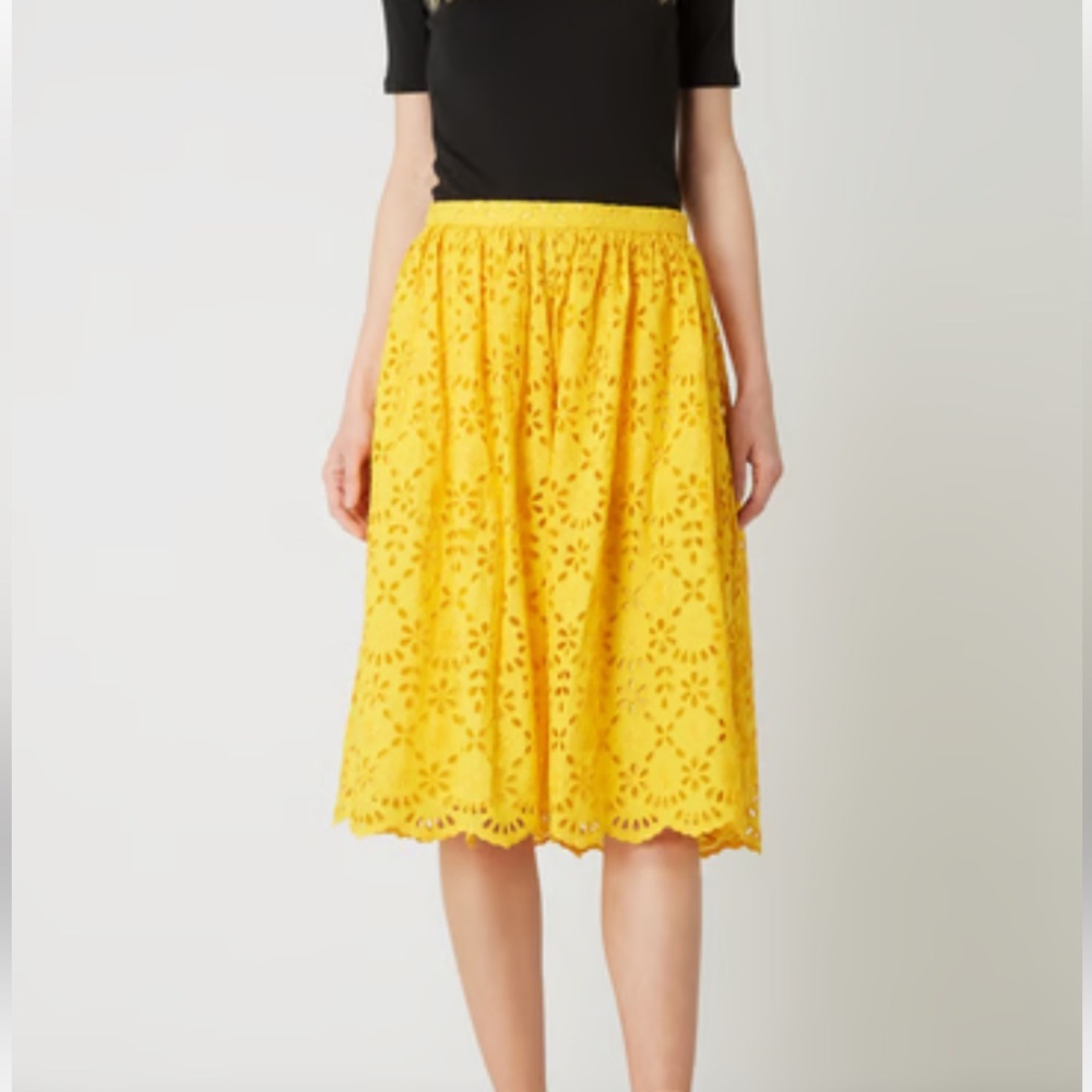 J. Crew bright saffron eyelet skirt